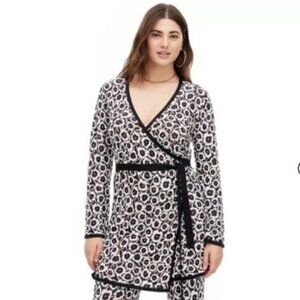 Diane Von Furstenberg for Target Floral Sweater Wrap Top Size XL